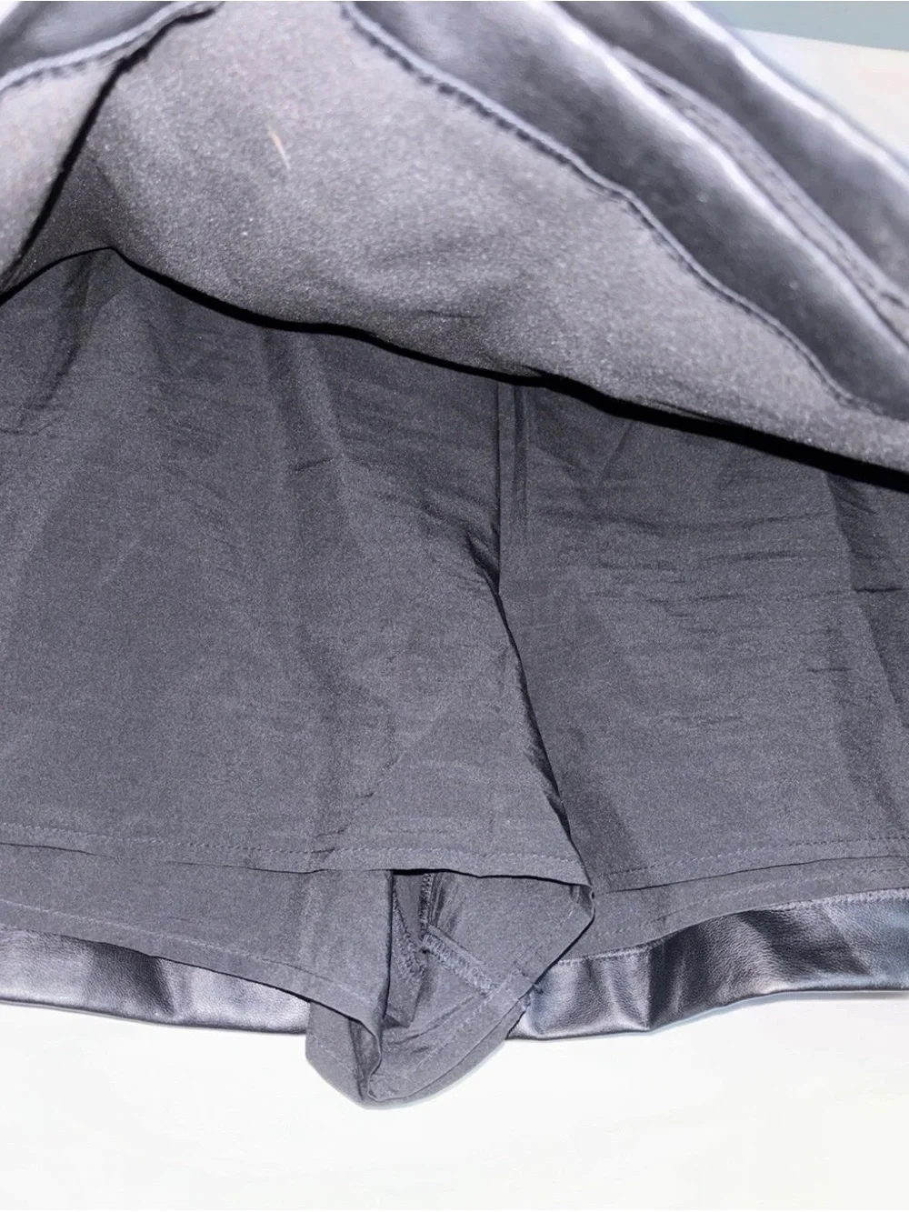 Abercrombie & Fitch Black Faux Leather Mini Skirt